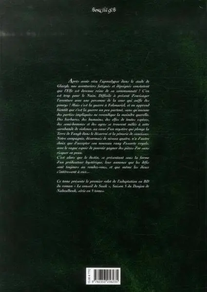 Verso de l'album Le Donjon de Naheulbeuk Tome 14 Cinquième saison, partie 1