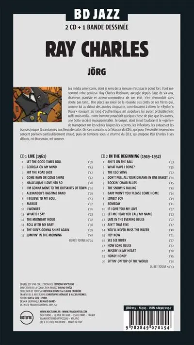 Verso de l'album BD Jazz Ray Charles