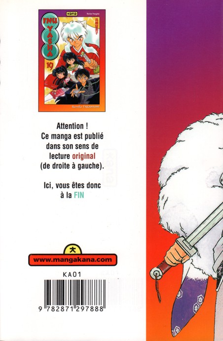 Verso de l'album Inu Yasha 19