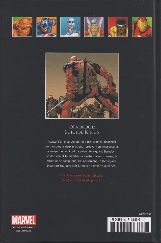 Verso de l'album Marvel Comics - La collection de référence Tome 59 Deadpool - Suicide Kings