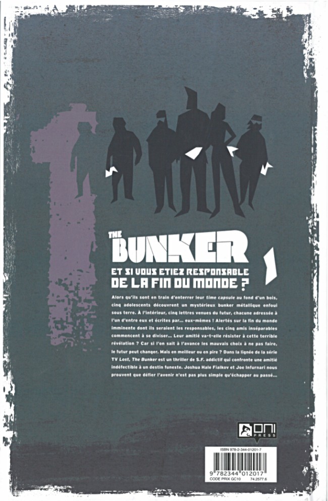 Verso de l'album The Bunker Tome 1 Capsule temporelle