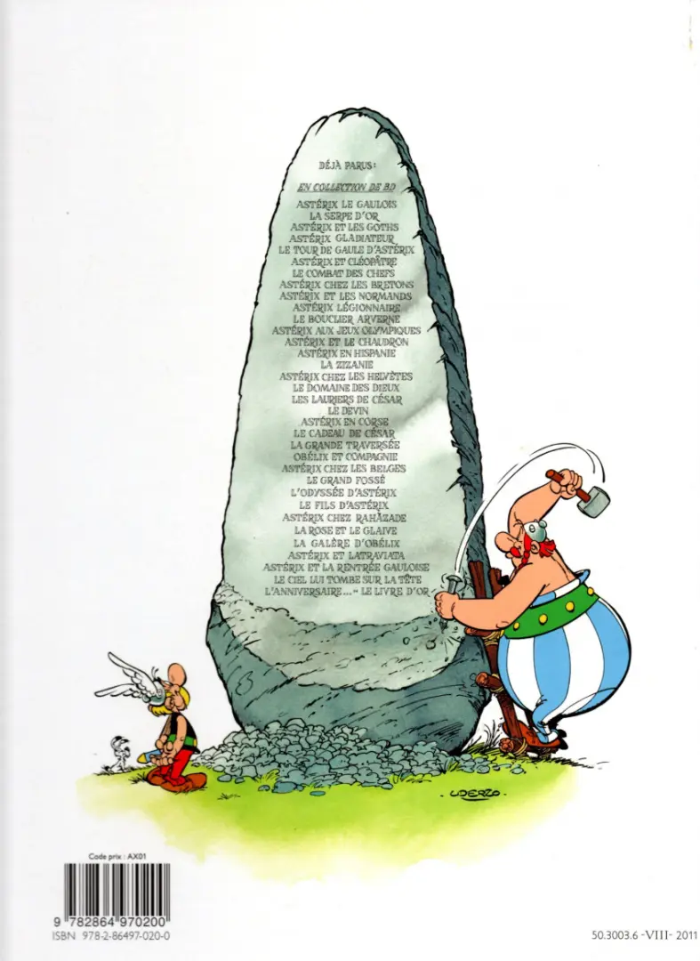 Verso de l'album Astérix Tome 28 Astérix chez Rahãzade