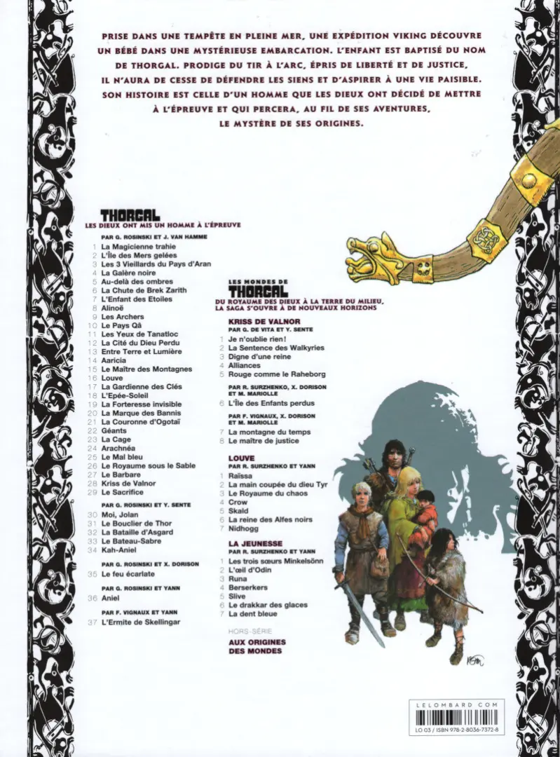 Verso de l'album Thorgal Tome 37 L'Ermite de Skellingar