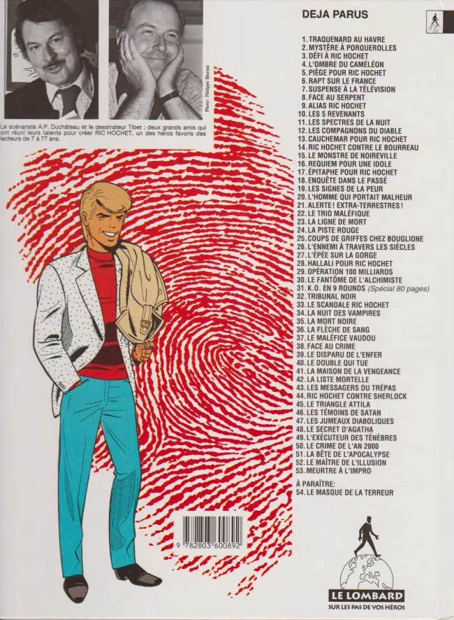 Verso de l'album Ric Hochet Tome 18 Enquête dans le passé