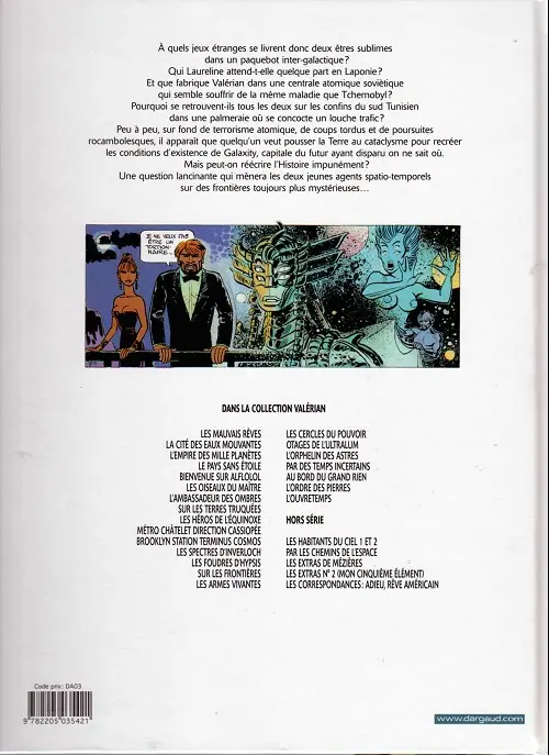 Verso de l'album Valérian Tome 13 Sur les frontières