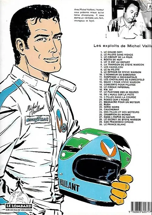Verso de l'album Michel Vaillant Tome 28 Le secret de Steve Warson