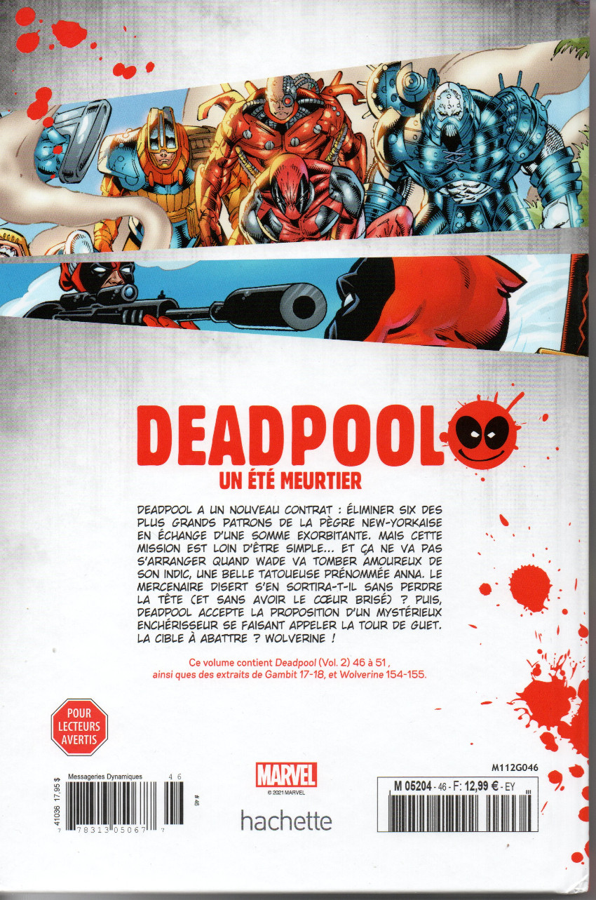 Verso de l'album Deadpool - La collection qui tue Tome 46 Un été meurtrier
