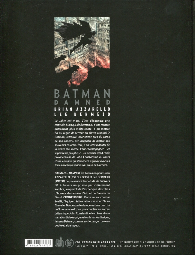 Verso de l'album Batman : Damned
