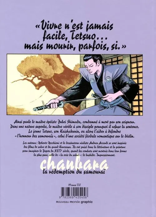 Verso de l'album Chanbara Tome 1 La rédemption du samouraï