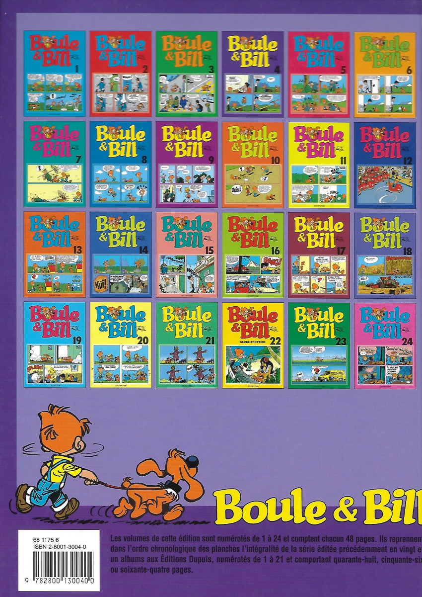 Verso de l'album Boule & Bill Tome 4 Boule & Bill 4