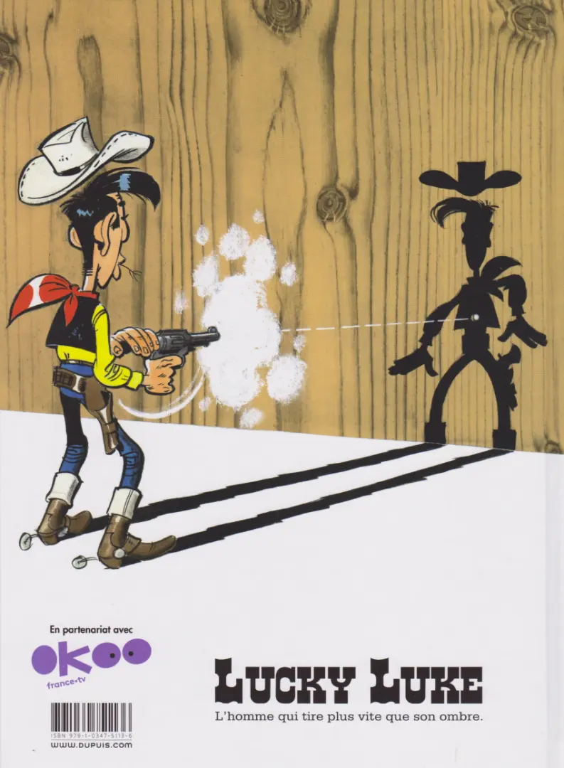 Verso de l'album Lucky Luke Tome 9 Des rails sur la prairie