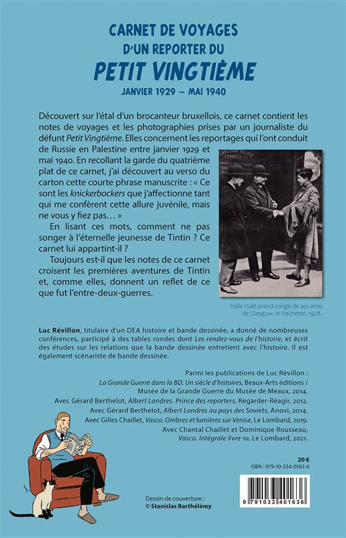 Verso de l'album Carnet de voyages d'un reporter du Petit Vingtième Janvier 1929 - Mai 1940