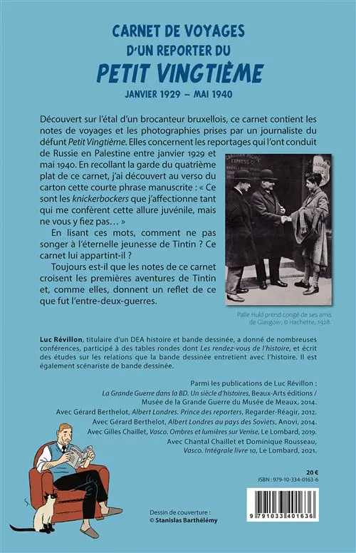 Verso de l'album Carnet de voyages d'un reporter du Petit Vingtième Janvier 1929 - Mai 1940
