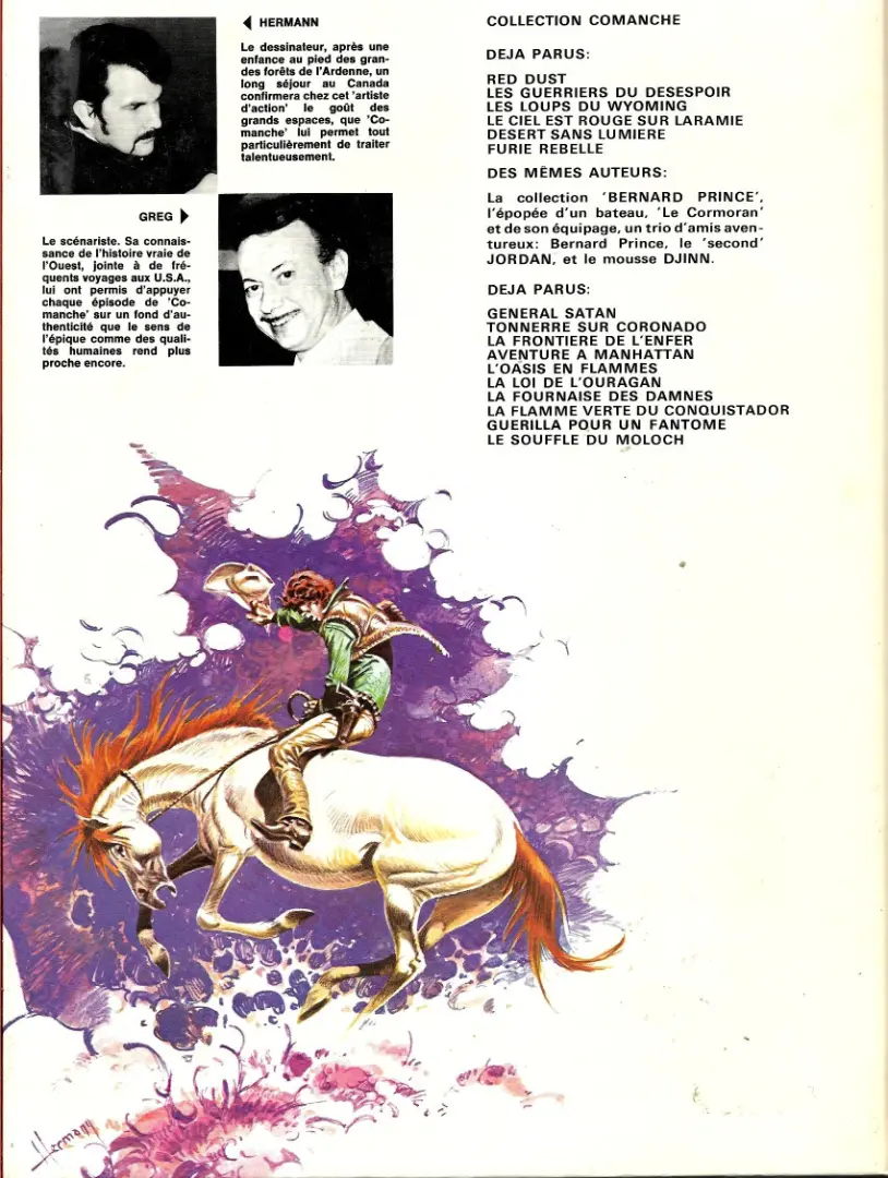 Verso de l'album Comanche Tome 5 Le désert sans lumière