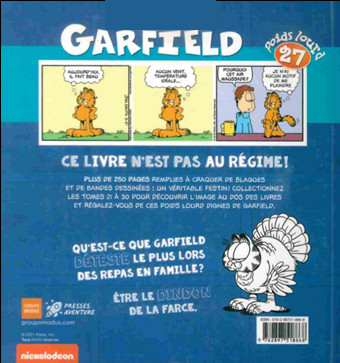 Verso de l'album Garfield #27 Poids lourd