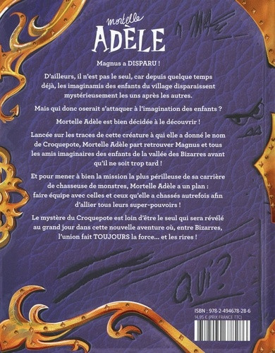 Verso de l'album Mortelle Adèle Mortelle Adèle sur les traces du Croquepote !