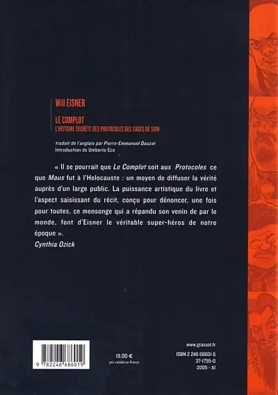 Verso de l'album Le Complot L'histoire secrète des protocoles des sages de Sion