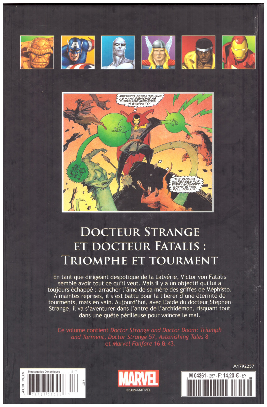 Verso de l'album Marvel Comics - La collection de référence Tome 257 Docteur Strange et Docteur Fatalis - Triomphe et Tourment