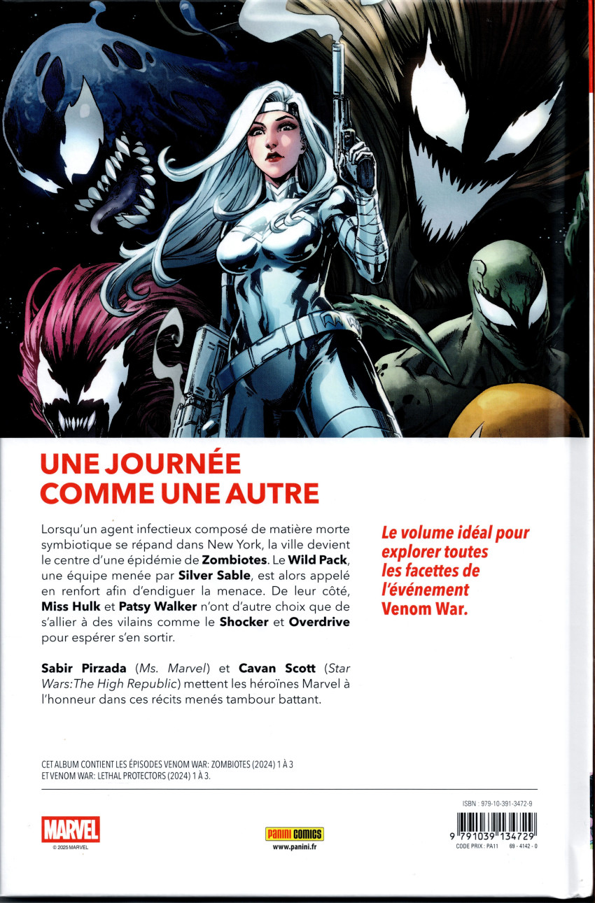 Verso de l'album Venom War Mortelle Protection