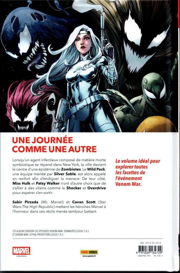 Verso de l'album Venom War Mortelle Protection