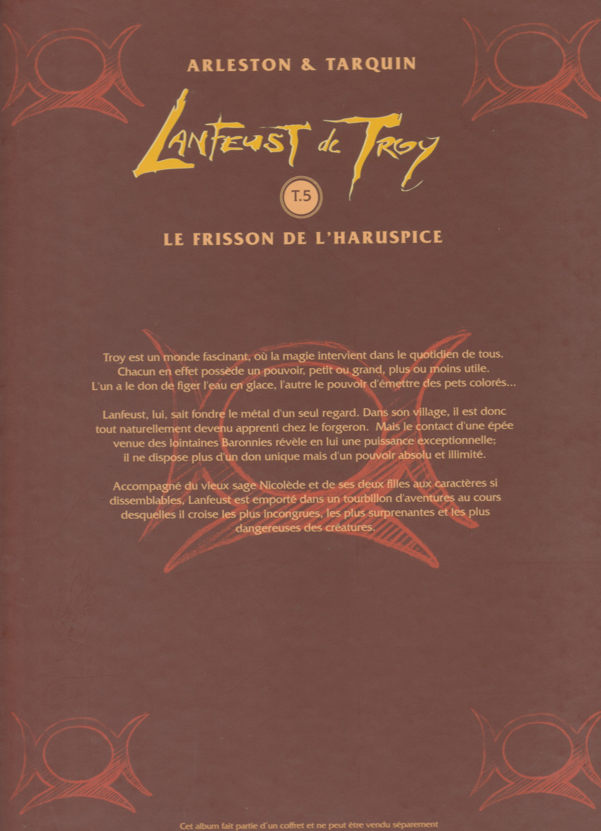 Verso de l'album Lanfeust de Troy Tome 5 Le frisson de l'Haruspice