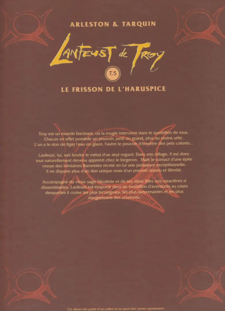 Verso de l'album Lanfeust de Troy Tome 5 Le frisson de l'Haruspice