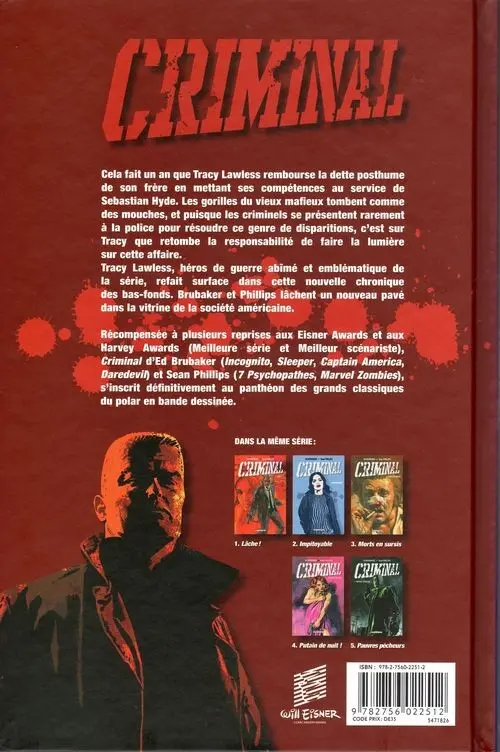 Verso de l'album Criminal Tome 5 Pauvres pécheurs
