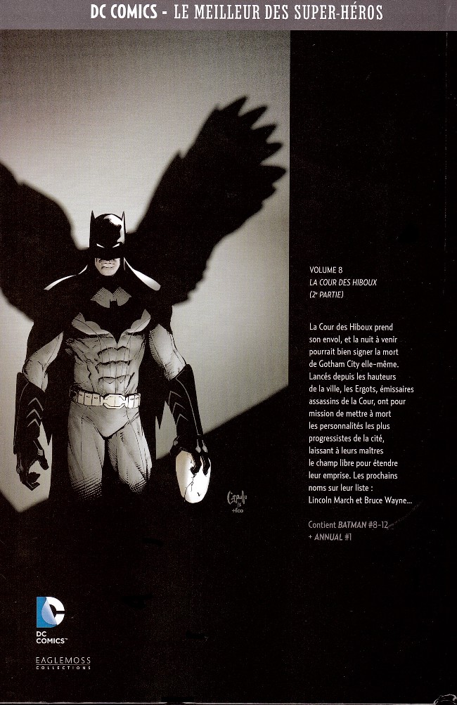 Verso de l'album DC Comics - Le Meilleur des Super-Héros Volume 8 Batman - La Cour des hiboux - 2e partie