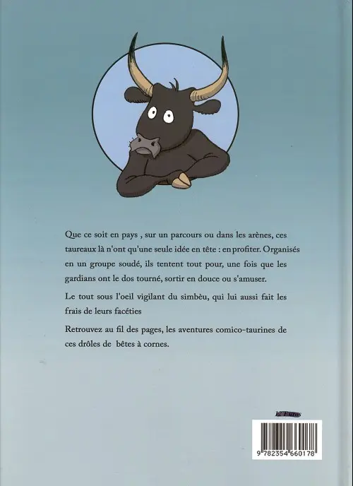 Verso de l'album Des taureaux et des bulles