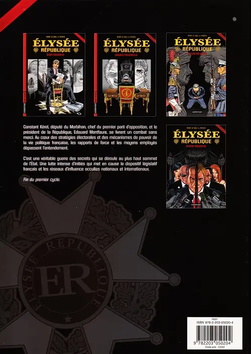 Verso de l'album Élysée république Tome 4 Pouvoir présidentiel