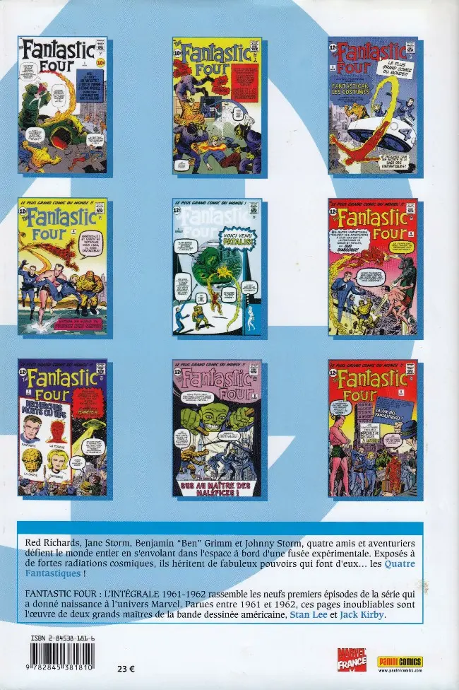 Verso de l'album Fantastic Four - L'intégrale Tome 1 1961-1962