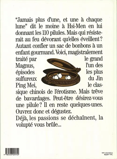 Verso de l'album Les 110 pilules Tome 1