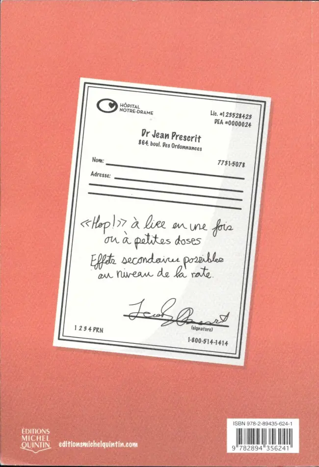 Verso de l'album Hop !