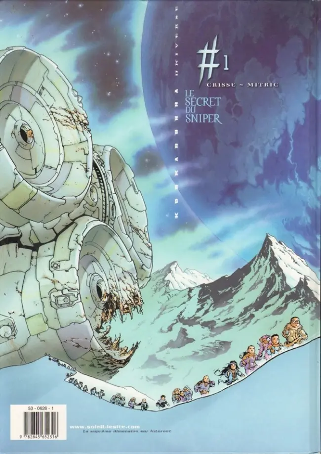 Verso de l'album Kookaburra Universe Tome 1 Le secret du sniper
