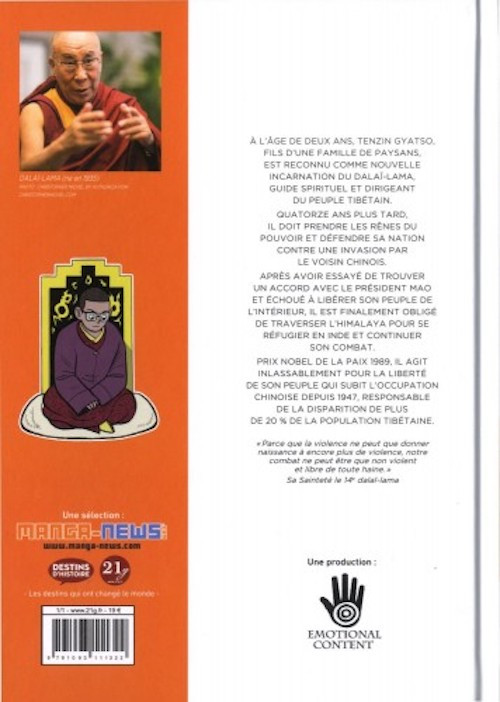 Verso de l'album Le 14ème Dalaï-lama Sur le chemin de l'exil
