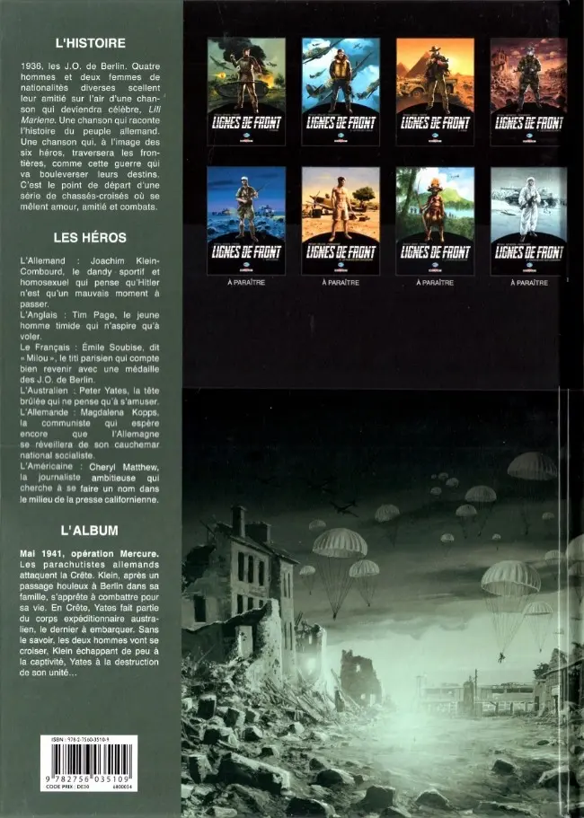 Verso de l'album Lignes de front Tome 4 Les diables verts