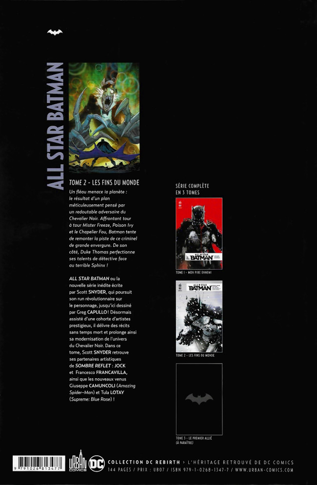 Verso de l'album All Star Batman Tome 2 Les Fins du monde