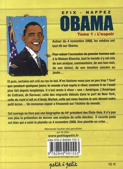 Verso de l'album Obama Tome 1 L'espoir