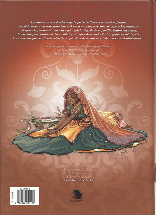 Verso de l'album Princesse Sara Tome 5 Retour aux Indes