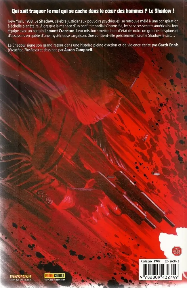 Verso de l'album The Shadow Tome 1 Le Feu de la création