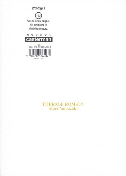 Verso de l'album Thermae Romae Volume VI