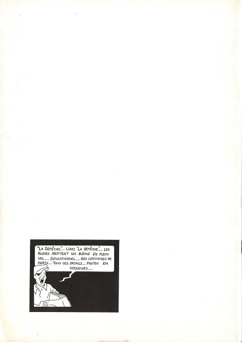 Verso de l'album Tintin : L'Énigme du 3e Message 1ère partie