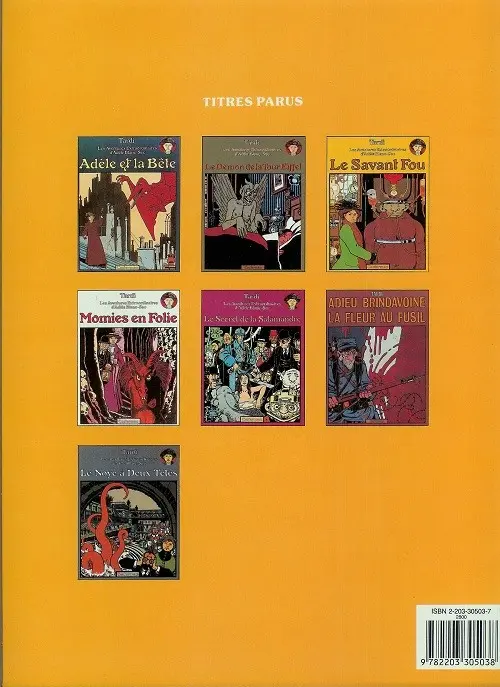 Verso de l'album Les Aventures Extraordinaires d'Adèle Blanc-Sec Tome 3 Le Savant Fou