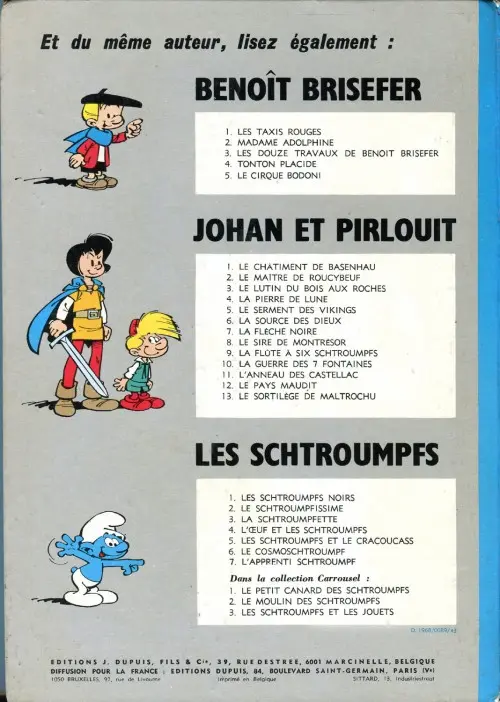 Verso de l'album Benoît Brisefer Tome 3 Les douze travaux de Benoît Brisefer