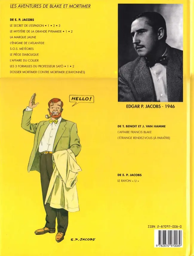 Verso de l'album Blake et Mortimer Tome 4 Le Mystère de la Grande Pyramide - Tome 1