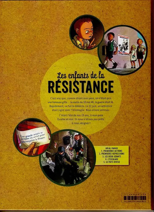 Verso de l'album Les Enfants de la Résistance Tome 1 Premières actions