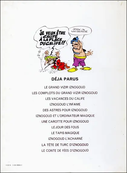 Verso de l'album Iznogoud Tome 8 Le jour des fous