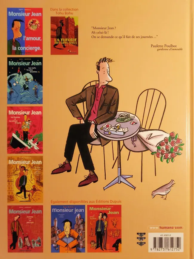 Verso de l'album Monsieur Jean Tome 1 Monsieur Jean, l'amour, la concierge