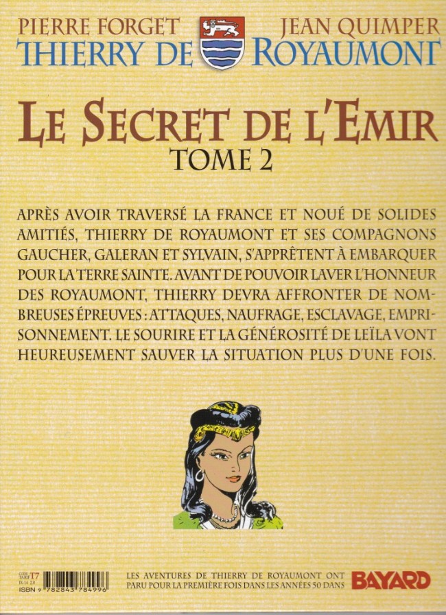 Verso de l'album Thierry de Royaumont Tome 1 Le Secret de l'Emir - Tome 2