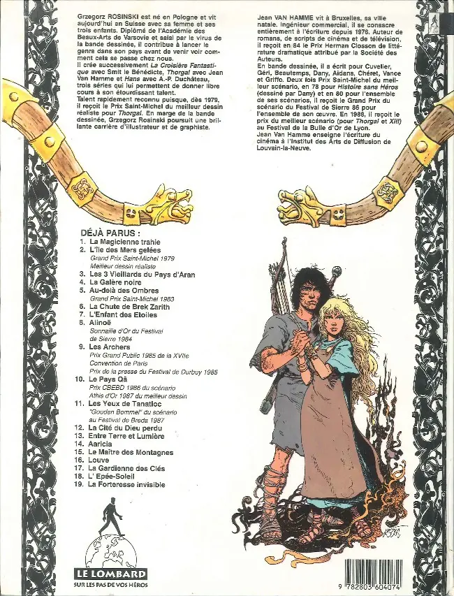 Verso de l'album Thorgal Tome 5 Au-delà des ombres